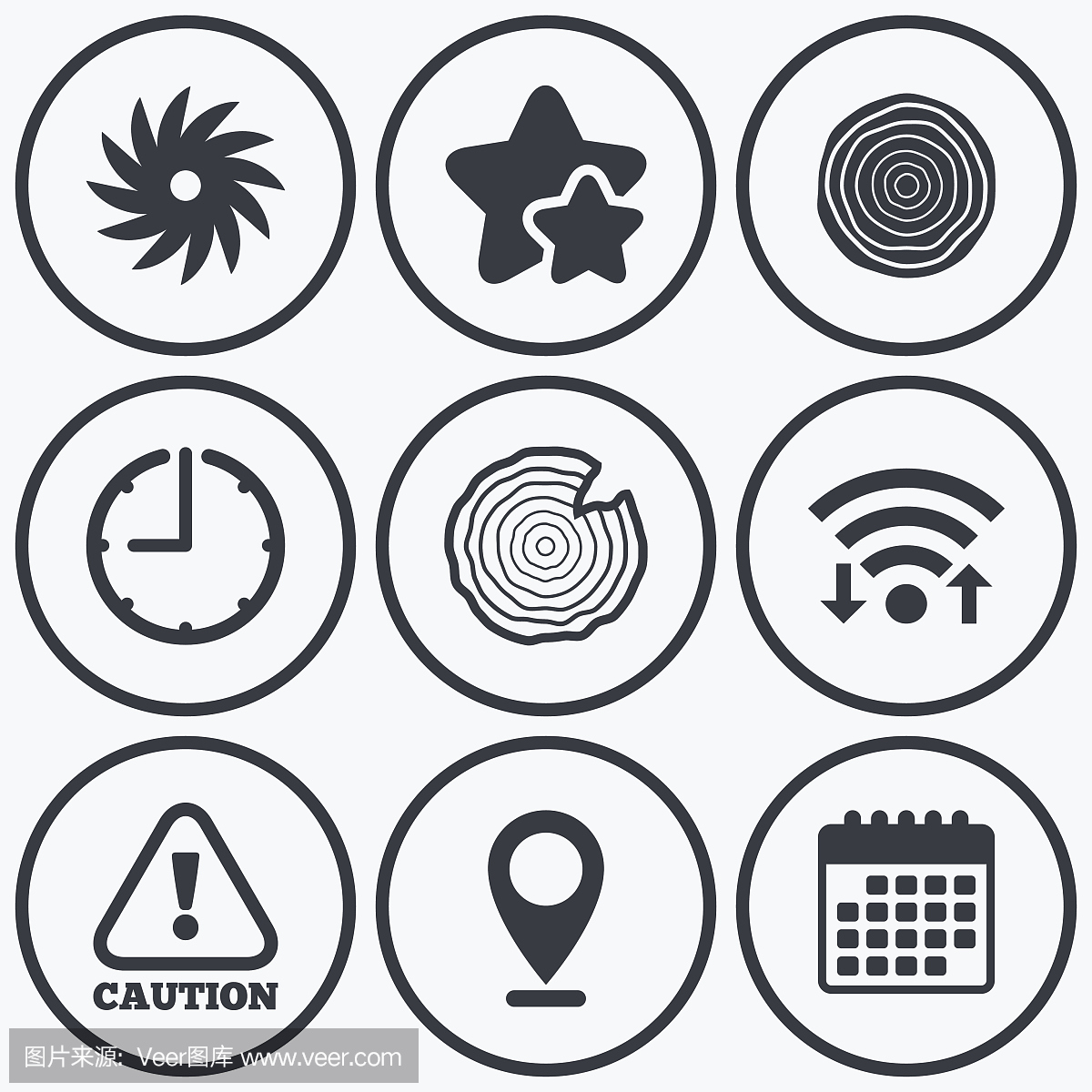 木材和鋸圓形車輪圖標(biāo)。的關(guān)注。